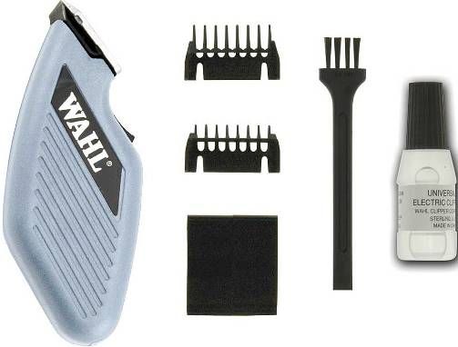 Wahl 9961-900 Pocket Pro 7-Piece Pet Pocket Grooming Kit; Offers an easy way to trim around eyes, ears and legs without shaving hair completely off; To trim the length you want, just choose the attachment and cutting direction indicated in the chart below; After selecting the length and trimming guide desired, begin trimming your animal; UPC 043917996196 (9961900 9961 900 996-1900)