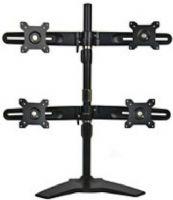 Planar 997-5602-00 Quad Monitor Stand, Black, Supports four displays between 15-24" with maximum weight 26.5lbs per display, Flexibility to tilt up and down +/- 20° for each arm, Rotate 90° for landscape or portrait mode for each arm, Swivel displays side to side +/-20° for each arm, Cable organizer to neatly manage display cables, UPC 810689056027 (997560200 9975602-00 997-560200) 