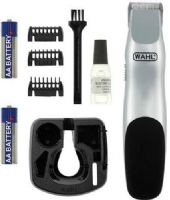 Wahl 9990-502 Pet Battery Trimmer; Self-sharpening, high-carbon steel blades are precision ground to stay sharp longer; Great for touch-ups between regular grooming visits; Easy to hold ergonomic contour design; Includes: Cleaning Brush, Blade Oil, Blade Guard, Scissors, Styling Comb, Barber Comb, Cape, Charger, 2 Hair Clips and Soft Storage Case; UPC 043917099903 (9990502 9990 502 999-0502) 