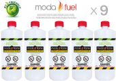 Moda Flame 9PKPHC Bio Ethanol Fireplace Fuel - 1 Quart (9 Bottles); Denaturated Alcohol; For child safety, bitterant is added as a human aversive; Clean, Pure Plant-Based Fuel; 100% Natural Alcohol; Clean Burning Fuel - NO Soot or Hazardous Fumes; No Oil Products Added; This fuel only ships to Continental states of USA; UPC 799928943468 (9PKPHC 9PK-PHC 9-PKPHC) 