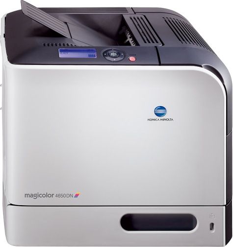 Konica Minolta A00F012 magicolor 4650DN Color Laser Printer, 25 ppm in color and B&W for high-demand jobs, Bold 9600 x 600 dpi-class photoart contone color, First-page output time 14.5 seconds color and B&W, Emperon print system for high performance, 256MB RAM, optional 40 gb hard drive to boost productivity, Postscript 3 & pcl 6 emulations (A00-F012 A00 F011 4650-DN 4650 DN)