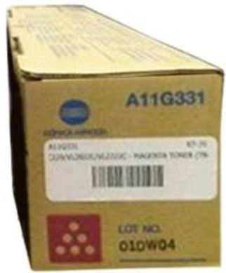 Konica Minolta A11G331 model TN-216M Toner cartridge, Toner cartridge Consumable Type, Laser Printing Technology, Magenta Color, Up to 26000 pages at 5% coverage Duty Cycle, For use with Konica Minolta bizhub C220 Copier, New Genuine Original OEM Konica Minolta (A11G331 A11G-331 A11G 331 TN-216M TN216M TN 216M)