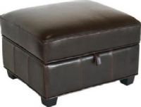 Wholesale Interiors A-136-001-OTTOMAN Agustus Brown Leather Storage Ottoman, Genuine brown bycast leather upholstery, Brown stained hardwood legs, Solid wood frame, Hinged lid with additional safety hinges, Floor protectors on the bottoms of feet, Polyurethane foam cushioning, UPC 878445000394 (A136001OTTOMAN A-136-001-OTTOMAN A 136 001 OTTOMAN) 