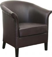 Wholesale Interiors A-139-206-CHAIR Delilah Brown Leather Contemporary Club Chair, Dark brown bycast leather, Kiln-dried hardwood frame, High density polyurethane foam cushioning, Seat cushion is removable, Black wood legs with non-marking feet, 18" Seat Height, 18.5" Seat Depth, 27" Arm Height, UPC 878445009458 (A139206CHAIR A-139-206-CHAIR A 139 206 CHAIR A139206 A-139-206 A 139 206) 