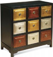 Bassett Mirror A1500EC Accent Tic-Tac-Toe Chest, Made of Wood, Nine Drawers, Transitional Style, Contemporary Decor, Dark Wood Finish, Luxury Class, 36"W x 34"H x 18"D, UPC 036155223452 (A1500 A-1500 A 1500) 
