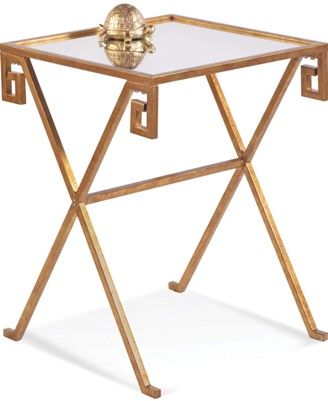 Bassett Mirror A2348EC Model A2348 Thoroughly Modern Kellie Scatter Table, Gold Leaf Finish, Dimensions 18