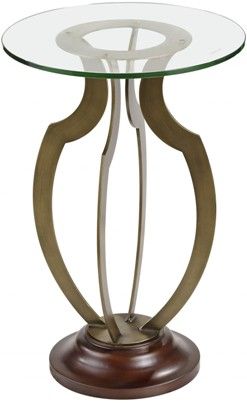 Bassett Mirror A2380EC Model A2380 Thoroughly Modern Krier Scatter Table, Antique Brass Finish, Dimensions 16