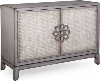 Bassett Mirror A2438EC Model A2438 Belgian Luxe Nora Hall Cabinet, Gray Finish, Dimensions 50