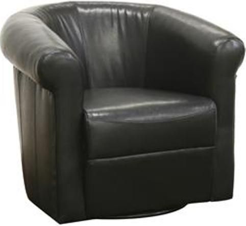 Wholesale Interiors A-282-BLACK Julian Faux Leather Club Chair with 360 Degree Swivel, Black brown faux leather, Plywood and MDP frame, Polyurethane foam cushioning, Steel base with non-marking feet, 360 degree swivel, Fully assembled, 16