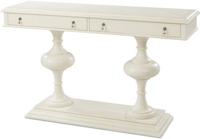 Bassett Mirror A2981EC Model A2981 Pan PAcific Avery Serving Console, Distressed White Finish, Dimensions 64