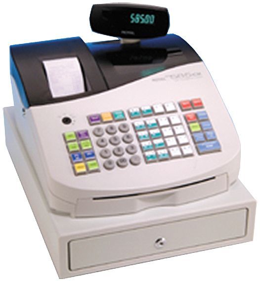 Royal 585CX Electronic Cash Register, 30 Departments each with a 12-character description, 500 Price Look-Ups, 15 Clerk Numbers- each clerk name up to 24 characters, 499 Price-Look-Ups for quick, accurate entry of frequently sold items, 15 Clerk ID system, 2 Line front display, 1 alpha and 1 numeric, 1 Line rear display, alphanumeric, 5 Lines x 24 character header message (A-585CX A 585CX A585CX Alpha)