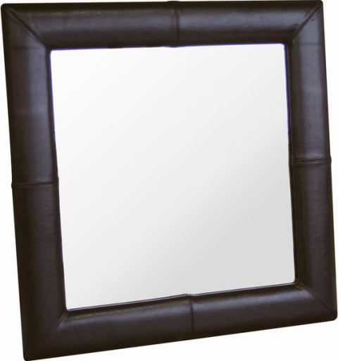 Edmund Square Leather Frame Mirror, Mirror With Leather Frame