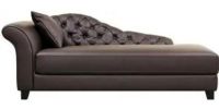 Wholesale Interiors A-681-DU206 Chaise Lounge Brown, Contemporary chaise lounge with Victorian influences, Tufted backrest with covered buttons, High-density polyurethane foam cushioning, Kiln-dried solid wood frame, Black wood legs with non-marking feet, 19" Seat height, UPC 847321002098 (A681DU206 A-681-DU206 A 681 DU206) 