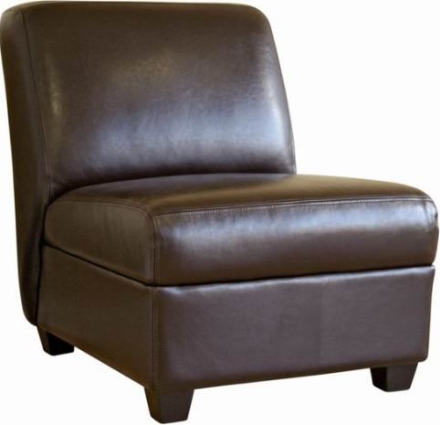 Wholesale Interiors A-85-001-DK-BRN Fleance Leather Accent Chair in Dark Brown, Leather club chair in full leather upholstery, Constructed with a sturdy hardwood frame, Rubber lattice inner support system, High density foam, 22