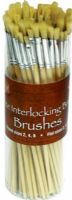 Alvin AB1400D White Bristle Brush Assortment, 14.05"H x 3" diameter, Contents 72 pieces: 12 each of round sizes 2, 4, 6, and flat sizes 2, 4, 6, Perfect for oil and acrylic painting, Long handle assortment, Consistent quality control standards ensure customer satisfaction in both product appearance and performance, UPC 088354806202 (AB1400D AB-1400D AB 1400D) 