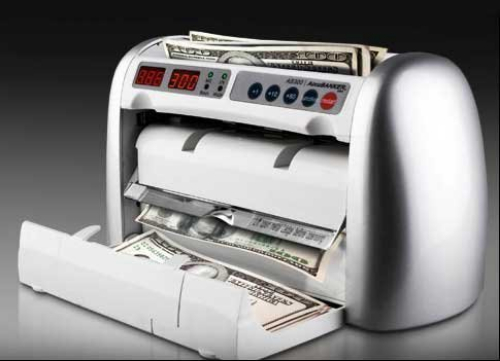 AccuBANKER AB300MGUV Portable Money Counter; Rechargeable battery included; Saves time and labor costs; Reduces losses due to human error; Counts 800 bills/minute; Dual counterfeit detection (MG / UV); Bill width detection; Fast and easy to use; Compact and stylish; 10 x T x 5.5