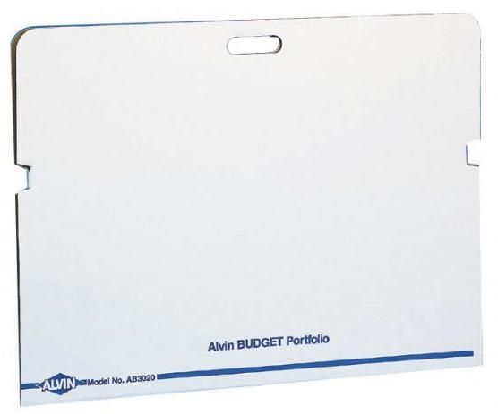 Alvin AB3020 Budget Portfolio, Lightweight but strong corrugated fiberboard portfolios that securely close over contents, protecting documents, artwork, or blueprints from damage due to shifting while in transit, Notched tab locks and self-closing carrying handle provide added security, 22