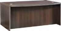 Mayline ABD6642-MOC Aberdeen Series 66" Bow Front Desk, 1.63" thick work surface, Modesty panel is recessed 14.50" at center, Full-height, vertical grain, modesty panel, Two grommets in surface, standard, 64" Distance Between Legs, 64" W x 26.69" D x 27.256" H Inside Dimensions, UPC 760771874643, Mocha Finish (ABD6642 ABD-6642 ABD 6642 ABD-6642-MOC ABD 6642 MOC ABD6642MOC) 
