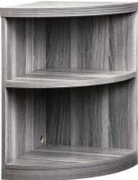 Mayline ABQ2-GRY Aberdeen Series Two-Shelf - Quarter-Round Bookcase, 17" Distance Between Legs, Adjustable on 1.25" increments, 17" W x 17" D x 17" H Inside Dimensions, Chic and practical wooden style, Two-shelf bookcase, Five-inch total adjustment, Weight capacity of 25 Lbs per shelf, Corner mouse holes, Gray Tf Laminate Finish, UPC 760771895150 (ABQ2GRY ABQ2-GRY ABQ2 GRY ABQ2 ABQ 2 ABQ-2) 