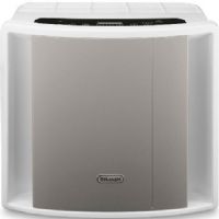 DeLonghi AC150 Air Purifier; AQS Air Quality System; Five Stage of Purification; Sensor Touch Control with LED; Suitable for rooms up to 150 sq. ft.; 3 Speeds; 5 Filter Levels; Airflow 75-110-160 sq ft/h; Pre-Filter for large dust particles; 2 in 1 HEPA + Active carbon Flter for micro particles and odor; UPC 044387150002 (AC-230 AC 230) 