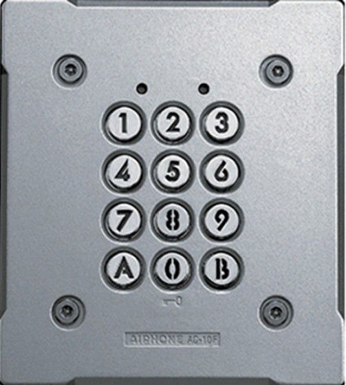 Aiphone AC-10F Standalone Flush Mount Access Keypad,  Standalone Access Keypad, 12-Digit Backlit Keypad, 2 x NO/NC Relay Outputs, 12 Terminal Block for Easy Wiring, Up to 100 Pin Code Capacity, 2 x Request-to-Exit Inputs, 12 to 24 VAC/VDC, IP54 Rated Ingress Protection, UPC 790143553012 (AC-10F AC10F AC 10F)