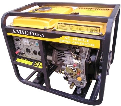Amico AC-4000LE Diesel Generator 120V/240V, Rated AC Power 4000W, Max. AC Power 4500W, Starting Mode Electric Start & Recoil Start (AC4000LE AC-4000L AC-4000 AC4000L AC4000)
