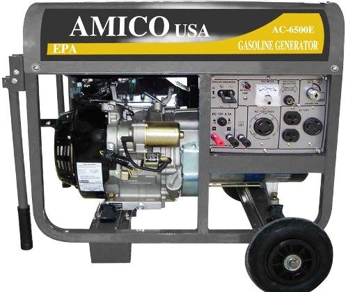 Amico AC-6500E Gasoline Generator 120V/240V, Rated AC Power 6000W, Max. AC Power 6500W, Starting Mode Electric Start & Recoil Start (AC6500E AC-6500 AC6500 AC 6500E AC650 AC-650)