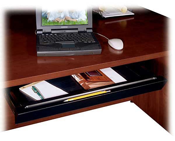 Bush AC99850 Universal Pencil Drawer, Universal Collection, Black Finish, Sloped front for reduced visibility and visual appeal, 3/4