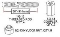 Peerless ACC820 Threaded Rod Kit, Black (ACC 820, ACC-820) 