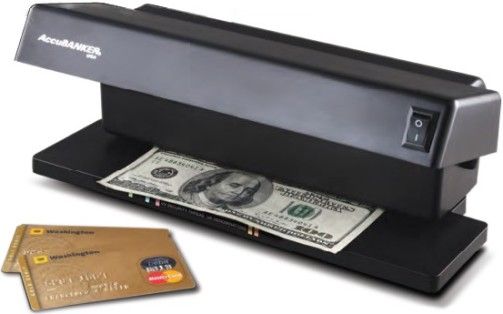 AccuBANKER D62 Counterfeit Money Detector (UV), Powerful ultraviolet light detector, Reduces counterfeit losses, Equipped with two powerful 6W UV lamps (12W), Clearly visualize the fluorescence of the security thread in U.S. notes or the fibers and other features present in other currencies, credit cards, special documents, etc., UPC 097241380626 (ACCUBANKERD62 ACCUBANKER-D62 D-62 D 62)