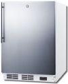 Summit ACF48WSSHVADA Accucold 24" 3.1 Cu. Ft. Stainless Steel Built-In Compact Freezer with Vertical Handle - ADA Compliant; ADA compliant, 32" height is designed to fit under lower ADA compliant counters; Built-in capable, make the best use of space by installing your appliance under the counter and flush with other cabinetry; Digital temperature control, electronic controls located in the exterior kickplate for precise temperature management (SUMMITACF48WSSHVADA SUMMIT ACF48WSSHVADA SUMMIT-ACF 