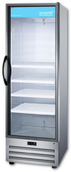 Summit ACR1415RH Pharmaceutical All-Refrigerator 14 cu.ft. With A Glass Door, Lock, Digital Thermostat, And A Stainless Steel Interior And Exterior Cabinet; Commercially approved, ETL-S listed to ANSI-NSF Standard 7 and meets UL-471; Factory installed lock, keyed lock for a secure interior; Self-closing door, door automatically closes if left ajar; Easy grip handle, solid handle offers a sturdy grip; (SUMMITACR1415RH SUMMIT ACR1415RH SUMMIT-ACR1415RH)