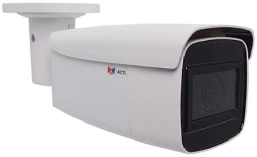 Acti E416 Outdoor Network Bullet Camera with Night Vision, 4MP, Adaptive IR, Extreme WDR, SLLS, 5x Zoom lens, f2.7-13.5mm/F1.6, DC iris, H.265/H.264, 1440p/30fps, 3D DNR, Audio, MicroSD/MicroSDHC/MicroSDXC, PoE/DC12V, IP68, IK10, DI/DO; 2688 x 1520 Resolution at 25 fps; IR LEDs for Night Vision up to 279'; IR Cut Filter; 2.7-13.5mm Varifocal Lens, f/1.6; 104 to 29 degrees Horizontal Field of ViewUPC:888034013032 (ACTIE416 ACTI-E416 ACTI E416 BULLET NETWORK NIGHT VISION 4MP)
