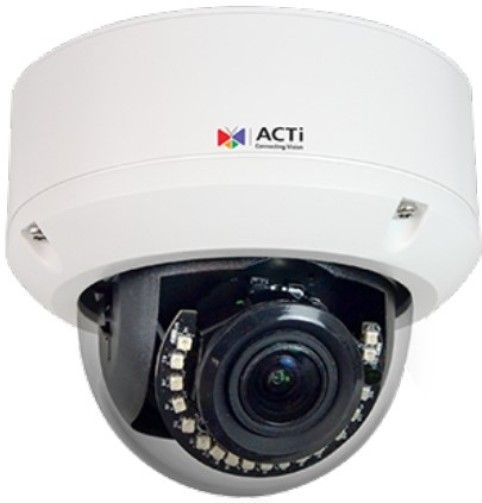 ACTi A815 3MP Outdoor Zoom Dome Camera with Day/Night, Adaptive IR, Extreme WDR, SLLS, 4.3x Zoom Lens, f2.8-12mm/F1.4-2.8, P-Iris, Auto Focus (for installation), Progressive Scan CMOS Image Sensor, 1/2.8