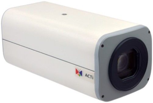 ACTi B22 Indoor/Outdoor Zoom Box Camera, 5MP Zoom Box with Day and Night, Basic WDR, 10x Zoom lens, f4.9-49mm/F1.6-3.0, DC iris, Auto Focus, H.264, 1080p/30fps, 2D+3D DNR, Audio, MicroSDHC/MicroSDXC, PoE/DC12V, DI/DO, RS-422/RS-485; 5 Megapixel; Up to 10MP resolution; Indoor/outdoor functionality; Progressive scan CMOS; Day and night with standard low light sensitivity; UPC: 888034007017 (ACTIB22 ACTI-B22 B22 OUTDOOR INDOOR CAMERA BASIC WDR ZOOM 5MP)