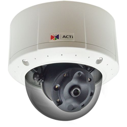 ACTi B71 Outdoor Network Dome Camera with Night Vision, 3MP, Adaptive IR, Extreme WDR, SLLS, Fixed lens, f3.6mm/F1.2, H.264, 1080p/60fps, 2D+3D DNR, Built-in Microphone, MicroSDHC/MicroSDXC, PoE/DC12V, IP68, IK10, IEC60571, DI/DO, Built-in Analytics; 3 Megapixel; Fixed Lens with f3.6mm/F1.2; Extreme WDR; Built-in Analytics; Event trigger, response and notification; Wide angle field of view; UPC: 888034009349 (ACTIB71 ACTI-B71 ACTI B71 OUTDOOR DOME 3MP)