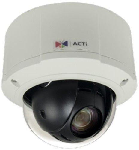 ACTi B912 5MP Video Analytics Outdoor Mini PTZ Camera with Day/Night, Extreme WDR, SLLS, 10x Zoom Lens, f4.7-47mm/F1.6-3.0, DC Iris, Auto Focus, Progressive Scan CMOS Image Sensor, 1/2.9