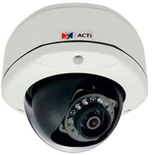 ACTi D71A Outdoor Dome with Day and Night, 1MP, Adaptive IR, Fixed Lens, f2.93mm/F2.0, H.264, 720p/30fps, DNR, Audio, PoE, IP67, IK10, DI/DO, MicroSDHC/MicroSDXC; 1280 x 720 Resolution at 30 fps; IR LEDs for Up to 98.4' of Night Vision; 2.93mm Fixed Lens with f/2.0 Aperture; 72.0 degrees Horizontal Field of View; microSD Slot Supports Edge Storage; 1/4
