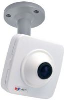 ACTi E16 Fisheye Cube IP Security Camera, 1.37mm Lens, Basic WDR, SD Card Slot, 10MP; 0.43" progressive scan CMOS sensor provides up to 10MP resolution; Wide dynamic range allows you to capture clear images in varied lighting; Image enhancements include white balance, automatic gain control, and digital noise reduction; Program up to three separate areas to trigger an alarm when motion is detected; UPC: 888034006003 (ACTIE16 ACTI-E16 E16 CAMERA CUBE WDR FIXED FISHEYES LENS 5MP) 