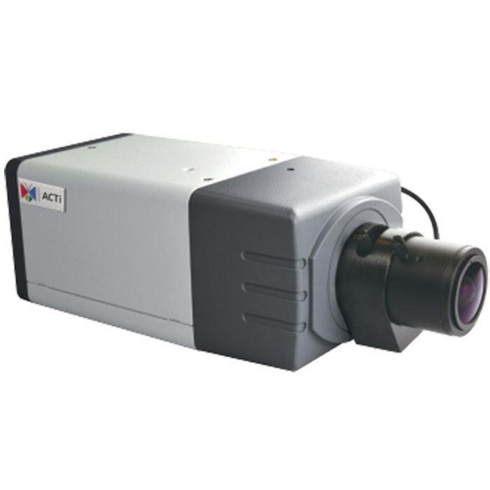ACTi E21VA WDR Vari-focal Box Network Camera with Day and Night, Basic WDR, Vari-focal lens, f2.8-12mm/F1.4, DC iris, H.264, 720p/30fps, DNR, Audio, MicroSDHC/MicroSDXC, PoE, DI/DO, 1 Megapixel; 1 Megapixel; Vari-focal Lens with f2.8-12mm/F1.4, DC iris; Basic WDR; Event trigger, response and notification; Motion detection; Tamper detection; Face detection; Crowd detection; UPC: 888034003644 (ACTIE21VA ACTI-E21VA E21VA BOX SECURITY CAMERA EXTREME WDR 1MP)
