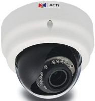 ACTi E63A Network Dome Camera with Night Vision, 5MP, Adaptive IR, Basic WDR, Vari-focal Lens, f2.8-12mm/F1.4, H.264, 1080p/30fps, DNR, Audio, MicroSDHC/MicroSDXC, PoE, IK09, DI/DO; 2592x1944 Resolution at 15 fps; IR LEDs for Night Vision up to 98'; 2.8-12mm Varifocal Lens; 66.62 to 28.88 degrees Horizontal Field of View; 2-Way Audio Communication; Supports microSDHC/SDXC Cards up to 64GB; UPC: 888034004405 (ACTIE63A ACTI-E63A ACTI E63A WIRED DOME 5MP) 
