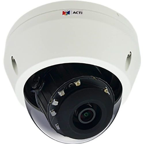 ACTi E79 Outdoor Network Dome Camera with Night Vision, 5MP, Adaptive IR, Extreme WDR, SLLS, Fixed Lens, f2.1mm/F1.8, H.265/H.264, 1080p/30fps, 2D+3D DNR, Built-In Microphone, MicroSDHC/MicroSDXC, PoE/DC12V, IK09, DI/DO, Built-In Analytics; 2592x1944 Resolution at 30 fps; IR LED Provides up to 98' Night Vision; 2.1mm Fixed Lens; 120 degrees Horizontal Viewing Angle; 3.5mm Input and Output for 2-Way Audio; UPC: 888034011335 (ACTIE79 ACTI-E79 ACTI E79 WIRED DOME 5MP)