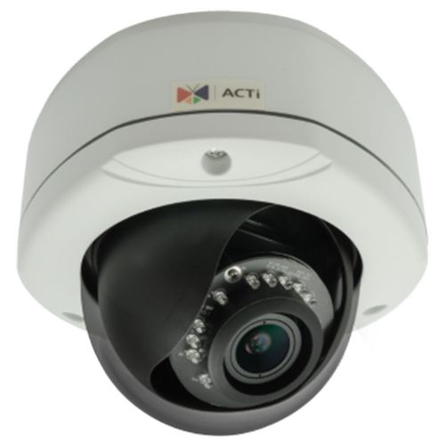 ACTi E82 Outdoor Dome Camera, 3MP with Day and Night, Adaptive IR, Basic WDR, Vari-Focal Lens, f2.8-12mm/F1.4, H.264, 1080p/30fps, DNR, MicroSDHC/MicroSDXC, PoE, IP67, IK10; 3 Megapixel; Day and Night with Adaptive IR LED; Vari-focal Lens with f2.8-12mm/F1.4; Event trigger, response and notification; 2048x1536 Resolution at 15 fps; IR LEDs for Up to 98.4' of Night Vision; 2.8-12mm Varifocal Lens; UPC: 888034001169 (ACTIE82 ACTI-E82 ACTI E82 WIRED DOME 3MP)