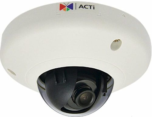 Acti E91 Dome Camera, 1MP Indoor Mini Dome with Basic WDR, Fixed Lens, f2.93mm/F2.0, H.264, 720p/30fps, DNR, MicroSDHC/MicroSDXC, PoE, IK08; 1280 x 720 Resolution at 30 fps; 2.93mm Fixed Lens with f/2.0 Aperture; 72.0 degrees Horizontal Field of View; microSD Slot Supports Edge Storage; H.264 and MJPEG Compression; Simultaneous Dual Streaming; Multiple Image Enhancements; UPC: 888034000780 (ACTIE91 ACTI-E91 ACTI E91 INDOOR DOME CAMERA 1MP)
