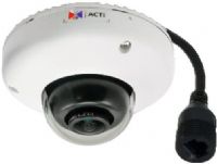 ACTi E921 IP Outdoor Mini Dome Camera, 5MP, Basic WDR, Fixed Lens, f1.19mm/F2.0, H.264, DNR, Audio, MicroSDHC/MicroSDXC, PoE, IP68, IK10, EN50155; 5MP image sensor capable of recording up to 2592 x 1944 at 15 fps; 1.19mm F2.0 fixed lens; Basic WDR (74 dB); 180/360 degrees Fisheye view; Outdoor mini-dome camera housed in an IP68-rated weatherproof and IK10-rated vandal-proof enclosure; UPC: 888034004795 (ACTIE921 ACTI-E921 ACTI E921 OUTDOOR MINI DOME 5MP) 