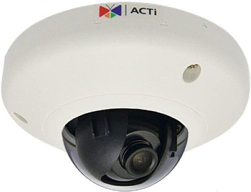 ACTi E95 Indoor Mini Dome, 2MP with Basic WDR, SLLS, Fixed Lens, f3.6mm/F1.85, H.264, 1080p/30fps, DNR, MicroSDHC/MicroSDXC, PoE, IK08; 2 Mp with 1080p; Fixed Lens with f3.6mm/F1.85; Basic WDR (72 dB); Wide Angle; Event trigger, response and notification; Superior Low Light Sensitivity; 30 fps at 1920 x 1080; Supports IEEE 802.1X standard; Vandal resistant (IK08-rated); UPC: 888034007574 (ACTIE95 ACTI-E95 ACTI E95 INDOOR DOME CAMERA 2MP)