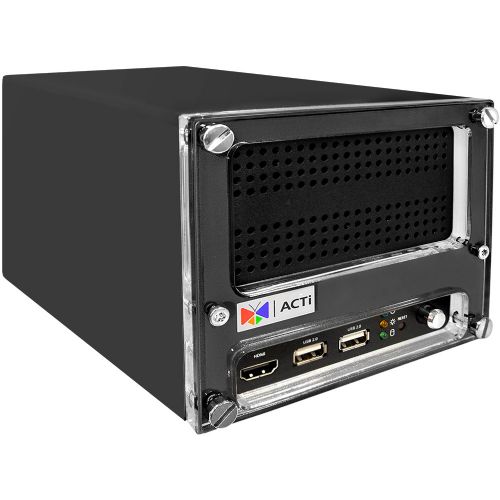 ACTi ENR-222 Desktop Standalone NVR with Recording Throughput 300 Mbps, 16-Channel 2-Bay, HDMI Port, Remote Access, Video Export via USB, 16-Channel Synchronized Playback, 16-channel free license included, Supports External Storage, Plug and Play with Built-in DHCP Server, 2-Bay, Audio, DI/DO, DC 48V; 2-bay Desktop Standalone NVR; RAID 0, 1, 5 (external storage enclosure required); UPC: 888034009974 (ACTIENR222 ACTI-ENR222 ACTI ENR-222 16-CHANNEL 2-BAY)