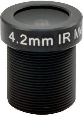 ACTi PLEN-0114 Fixed Focal f4.2mm, Fixed Iris F1.8, Fixed Focus, D/N, Megapixel, Board Mount Lens; For use with E31A (Bundled) and E33A (Bundled) Bullet Cameras; Fixed lens type; Board mount lens; Fixed iris; Dimensions: 5