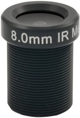 ACTi PLEN-4103 Fixed Focal f8.0mm, Fixed Iris F1.8, Fixed Focus, D/N, Megapixel, Board Mount Lens; For use with Mini Dome Cameras; 8.0mm fixed length; Board lens mount; Day/night functionality; Fixed focus with fixed lens; F1.8 fixed iris; Suitable for D91, D92, E91, E92 cameras; Dimensions: 5