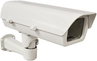 ACTi PMAX-0206 PoE Heavy Duty Outdoor Housing with Heater, Fan, Defogger and Bracket; Boc camera housing type; Defogging image enhancement; High PoE power source; CE, IP68, IK10 approvals; White color; For use with E217, E21F, E22VA, E23, E24, E24A, B22, B23, B26. E213, E219, I27, I28 and I29 Box Cameras; Made of Aluminum; Dimensions: 19.22